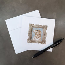 Load image into Gallery viewer, Labrador Retriever Yellow Side View Square Greeting Cards -  Blank Note Cards – 8-Pack of Artist-Designed Cards with Envelopes