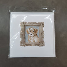 Load image into Gallery viewer, Labrador Retriever Yellow Puppy Front View Square Greeting Cards -  Blank Note Cards – 8-Pack of Artist-Designed Cards with Envelopes