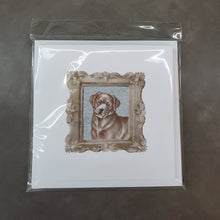 Load image into Gallery viewer, Labrador Retriever Chocolate Front View Square Greeting Cards -  Blank Note Cards – 8-Pack of Artist-Designed Cards with Envelopes
