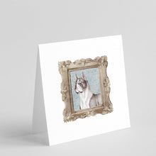 Load image into Gallery viewer, Boxer Cropped Ears Square Greeting Cards -  Blank Note Cards – 8-Pack of Artist-Designed Cards with Envelopes
