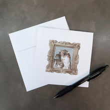 Load image into Gallery viewer, Boxer Brindle Side View Square Greeting Cards -  Blank Note Cards – 8-Pack of Artist-Designed Cards with Envelopes