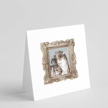 Load image into Gallery viewer, Boxer Brindle Side View Square Greeting Cards -  Blank Note Cards – 8-Pack of Artist-Designed Cards with Envelopes