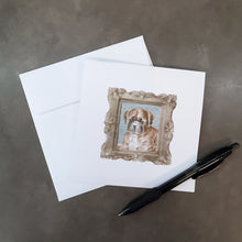 Load image into Gallery viewer, Boxer Fawn Puppy 2 Square Greeting Cards -  Blank Note Cards – 8-Pack of Artist-Designed Cards with Envelopes