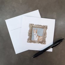 Load image into Gallery viewer, Ibizan Hound Front View 2 Square Greeting Cards -  Blank Note Cards – 8-Pack of Artist-Designed Cards with Envelopes