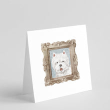 Load image into Gallery viewer, West Highland White Terrier Smile 2 Square Greeting Cards -  Blank Note Cards – 8-Pack of Artist-Designed Cards with Envelopes