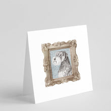 Load image into Gallery viewer, Schnauzer Side View 2 Square Greeting Cards -  Blank Note Cards – 8-Pack of Artist-Designed Cards with Envelopes