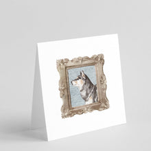 Load image into Gallery viewer, Shiba Inu Sesame Side View Square Greeting Cards -  Blank Note Cards – 8-Pack of Artist-Designed Cards with Envelopes