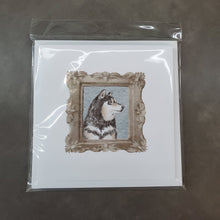 Load image into Gallery viewer, Shiba Inu Sesame Side View 2 Square Greeting Cards -  Blank Note Cards – 8-Pack of Artist-Designed Cards with Envelopes