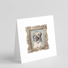 Load image into Gallery viewer, Briard Tawny Puppy Side View Square Greeting Cards -  Blank Note Cards – 8-Pack of Artist-Designed Cards with Envelopes