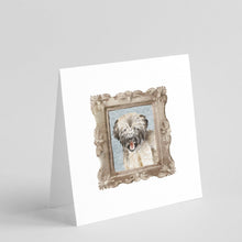Load image into Gallery viewer, Briard Tawny Puppy Smile Square Greeting Cards -  Blank Note Cards – 8-Pack of Artist-Designed Cards with Envelopes