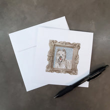 Load image into Gallery viewer, Briard Tawny Smile Square Greeting Cards -  Blank Note Cards – 8-Pack of Artist-Designed Cards with Envelopes