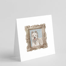 Load image into Gallery viewer, Briard Tawny Smile Square Greeting Cards -  Blank Note Cards – 8-Pack of Artist-Designed Cards with Envelopes