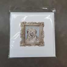 Load image into Gallery viewer, Briard Tawny Black Front View Square Greeting Cards -  Blank Note Cards – 8-Pack of Artist-Designed Cards with Envelopes