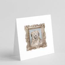 Load image into Gallery viewer, Briard Tawny Black Front View Square Greeting Cards -  Blank Note Cards – 8-Pack of Artist-Designed Cards with Envelopes
