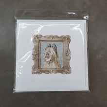 Load image into Gallery viewer, Briard Tawny Side View Smile Square Greeting Cards -  Blank Note Cards – 8-Pack of Artist-Designed Cards with Envelopes