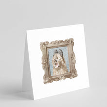 Load image into Gallery viewer, Briard Tawny Side View Smile Square Greeting Cards -  Blank Note Cards – 8-Pack of Artist-Designed Cards with Envelopes