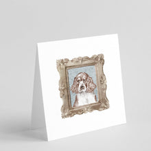 Load image into Gallery viewer, English Springer Spaniel Liver White Puppy 2 Square Greeting Cards -  Blank Note Cards – 8-Pack of Artist-Designed Cards with Envelopes