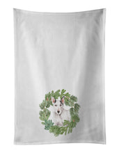 Load image into Gallery viewer, Bull Terrier White Christmas Wreath White Kitchen Towel Set of 2