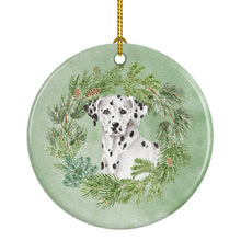 Load image into Gallery viewer, Dalmatian Christmas Wreath Ceramic Ornament