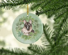 Load image into Gallery viewer, German Shepherd Christmas Wreath Ceramic Ornament