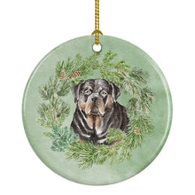 Load image into Gallery viewer, Rottweiler Christmas Wreath Ceramic Ornament