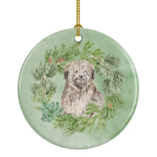 Load image into Gallery viewer, Briard Christmas Wreath Ceramic Ornament