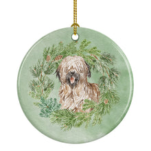 Load image into Gallery viewer, Briard Smiling Christmas Wreath Ceramic Ornament