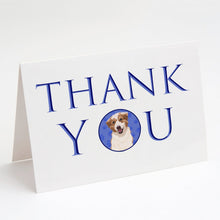 Load image into Gallery viewer, Australian Shepherd Red and White #1 Thank You Greeting Cards -  Blank Note Cards – 8-Pack of Artist-Designed Cards with Envelopes