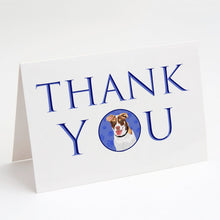 Load image into Gallery viewer, Australian Shepherd Red and White #2 Thank You Greeting Cards -  Blank Note Cards – 8-Pack of Artist-Designed Cards with Envelopes