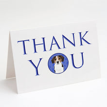 Load image into Gallery viewer, Beagle Tricolor Ticked Thank You Greeting Cards -  Blank Note Cards – 8-Pack of Artist-Designed Cards with Envelopes