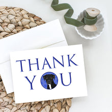 Load image into Gallery viewer, Pit Bull Black #1 Thank You Greeting Cards -  Blank Note Cards – 8-Pack of Artist-Designed Cards with Envelopes