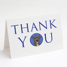 Load image into Gallery viewer, Pit Bull Blue #3 Thank You Greeting Cards -  Blank Note Cards – 8-Pack of Artist-Designed Cards with Envelopes