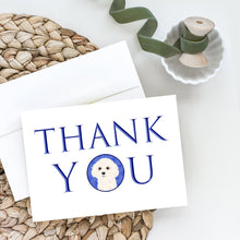 Load image into Gallery viewer, Poodle Toy White Thank You Greeting Cards -  Blank Note Cards – 8-Pack of Artist-Designed Cards with Envelopes