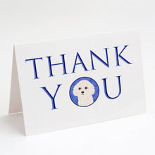 Load image into Gallery viewer, Poodle Toy White Thank You Greeting Cards -  Blank Note Cards – 8-Pack of Artist-Designed Cards with Envelopes