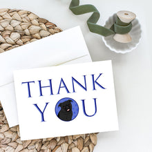 Load image into Gallery viewer, Pug Black #1 Thank You Greeting Cards -  Blank Note Cards – 8-Pack of Artist-Designed Cards with Envelopes