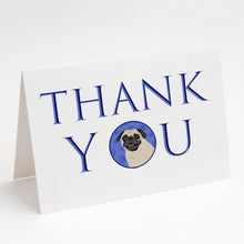 Load image into Gallery viewer, Pug Fawn #2 Thank You Greeting Cards -  Blank Note Cards – 8-Pack of Artist-Designed Cards with Envelopes