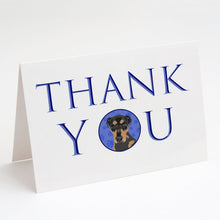 Load image into Gallery viewer, Rottweiler Black and Tan #2 Thank You Greeting Cards -  Blank Note Cards – 8-Pack of Artist-Designed Cards with Envelopes