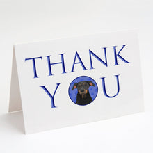 Load image into Gallery viewer, Rottweiler Black and Tan #5 Thank You Greeting Cards -  Blank Note Cards – 8-Pack of Artist-Designed Cards with Envelopes