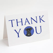 Load image into Gallery viewer, Schnauzer Black #1 Thank You Greeting Cards -  Blank Note Cards – 8-Pack of Artist-Designed Cards with Envelopes