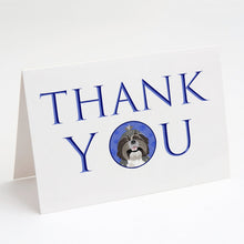 Load image into Gallery viewer, Shih-Tzu Silver and White #2 Thank You Greeting Cards -  Blank Note Cards – 8-Pack of Artist-Designed Cards with Envelopes