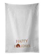 Load image into Gallery viewer, Beagle Tricolor #1 Happy Holidays White Kitchen Towel Set of 2