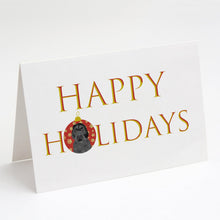 Load image into Gallery viewer, Doodle Black #3 Happy Holidays Greeting Cards -  Blank Note Cards – 8-Pack of Artist-Designed Cards with Envelopes