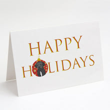 Load image into Gallery viewer, Doodle Black and White #1 Happy Holidays Greeting Cards -  Blank Note Cards – 8-Pack of Artist-Designed Cards with Envelopes