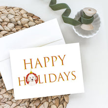 Load image into Gallery viewer, Doodle Cream #4 Happy Holidays Greeting Cards -  Blank Note Cards – 8-Pack of Artist-Designed Cards with Envelopes