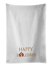 Load image into Gallery viewer, Doodle Cream #7 Happy Holidays White Kitchen Towel Set of 2