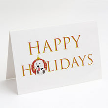 Load image into Gallery viewer, Doodle Silver and White #2 Happy Holidays Greeting Cards -  Blank Note Cards – 8-Pack of Artist-Designed Cards with Envelopes