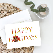 Load image into Gallery viewer, German Shepherd Red Sable Happy Holidays Greeting Cards -  Blank Note Cards – 8-Pack of Artist-Designed Cards with Envelopes