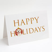 Load image into Gallery viewer, Labrador Retriever Yellow #1 Happy Holidays Greeting Cards -  Blank Note Cards – 8-Pack of Artist-Designed Cards with Envelopes