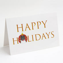 Load image into Gallery viewer, Pit Bull Blue #7 Happy Holidays Greeting Cards -  Blank Note Cards – 8-Pack of Artist-Designed Cards with Envelopes