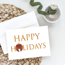 Load image into Gallery viewer, Pit Bull Chocolate Happy Holidays Greeting Cards -  Blank Note Cards – 8-Pack of Artist-Designed Cards with Envelopes